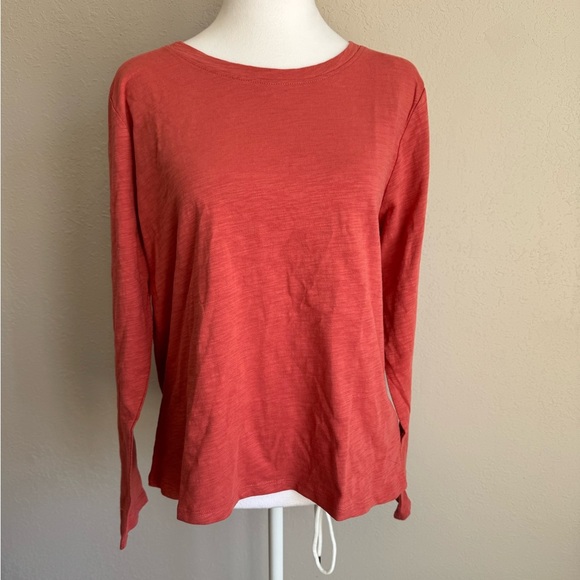 NWT Pendleton Salmon 100% Cotton Long Sleeve Basic Tee Womens L Closet Staple - Picture 1 of 5